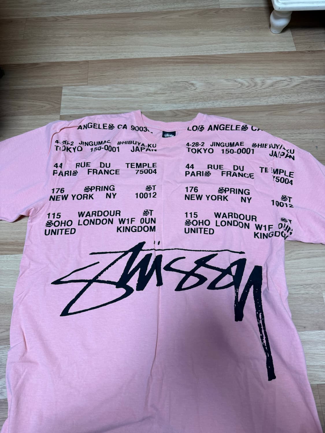 스투시 로케이션 핑크 반팔 (xl) 상품이미지1