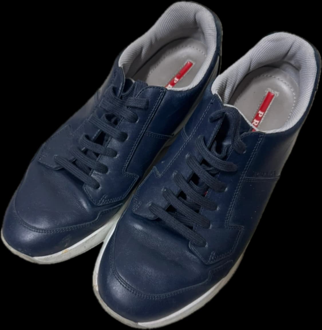 프라다 레더 네이비 스니커즈 상품이미지1