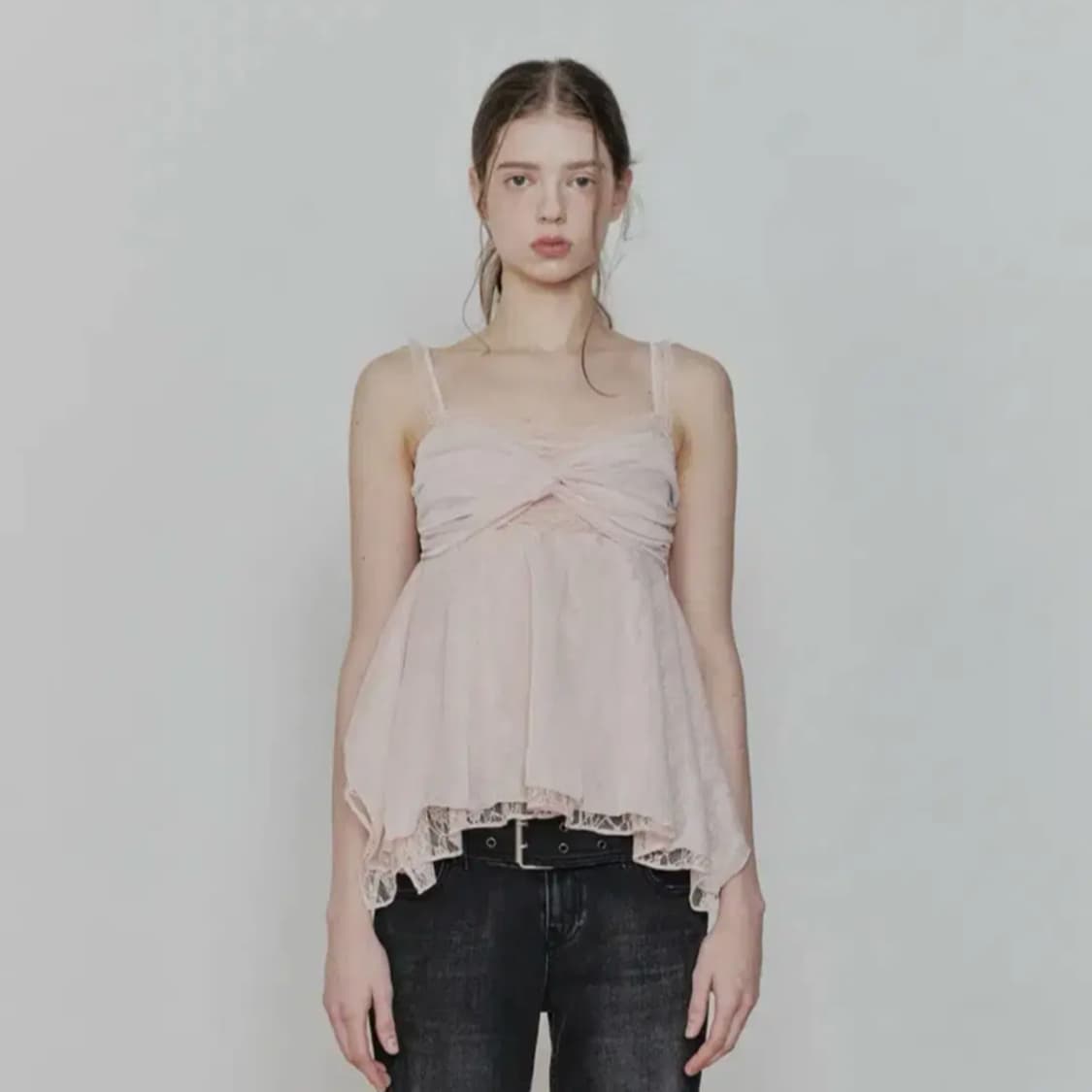 [새상품,품절상품] 페인오어플레져 셔링 탑 핑크 정가 이하에 팔아요🎀 상품이미지2