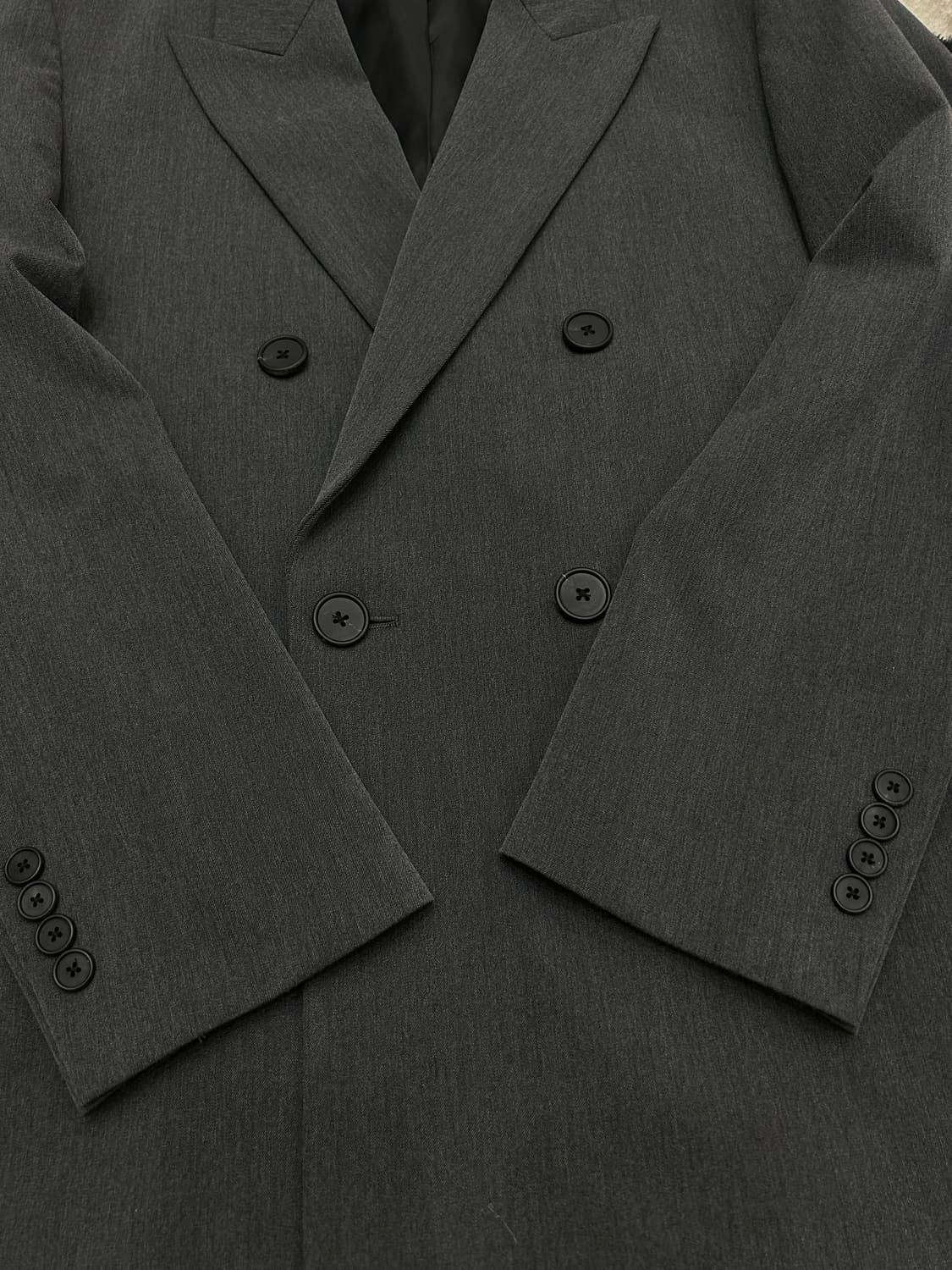 [L]무신사스탠다드 오버핏 더블 블레이저/미디엄그레이 상품이미지4