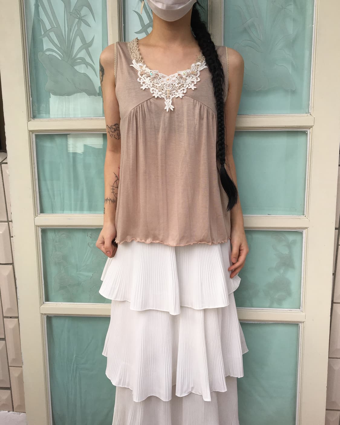 lace point sleeveless 상품이미지5