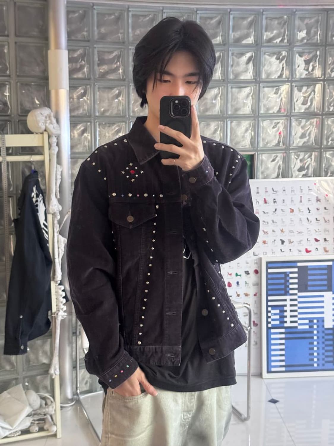STUD JEAN JACKET 스터드 장식 데님 재킷 상품이미지3