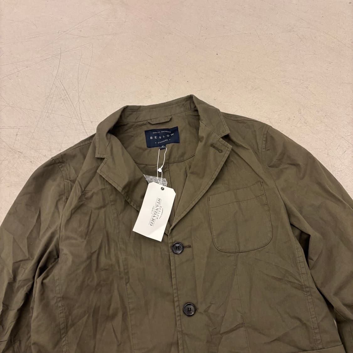 비슬로우 카키 투버튼 코튼 블레이저 상품이미지2