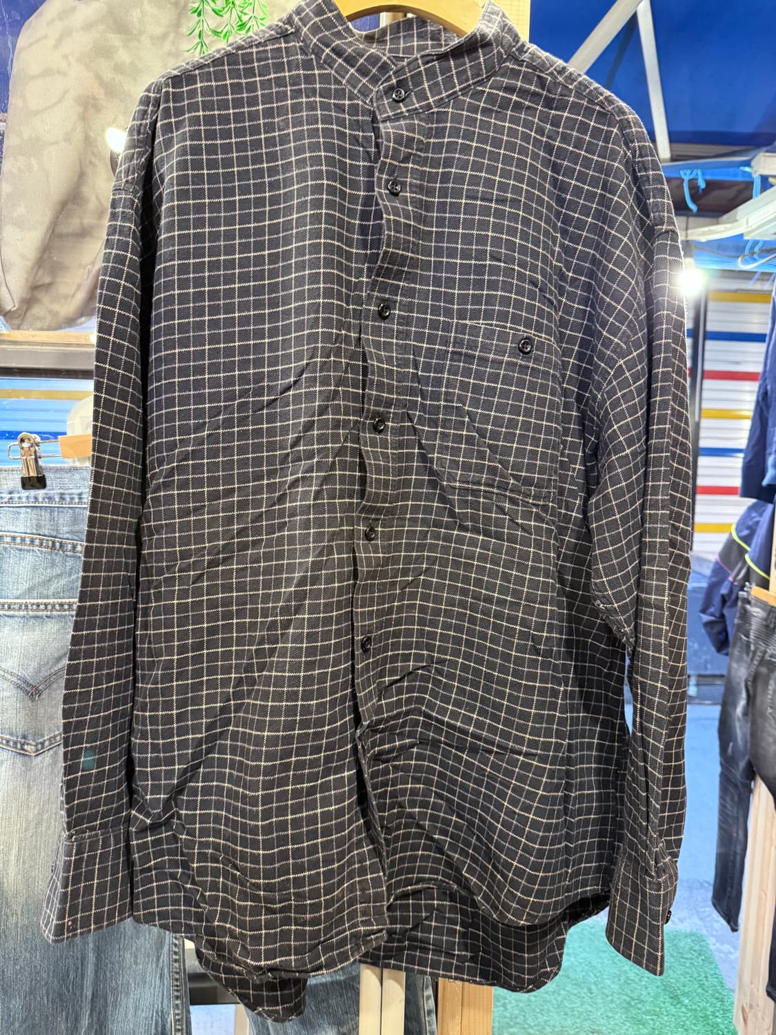 빈티지 블랙 플란넬 셔츠 상품이미지1