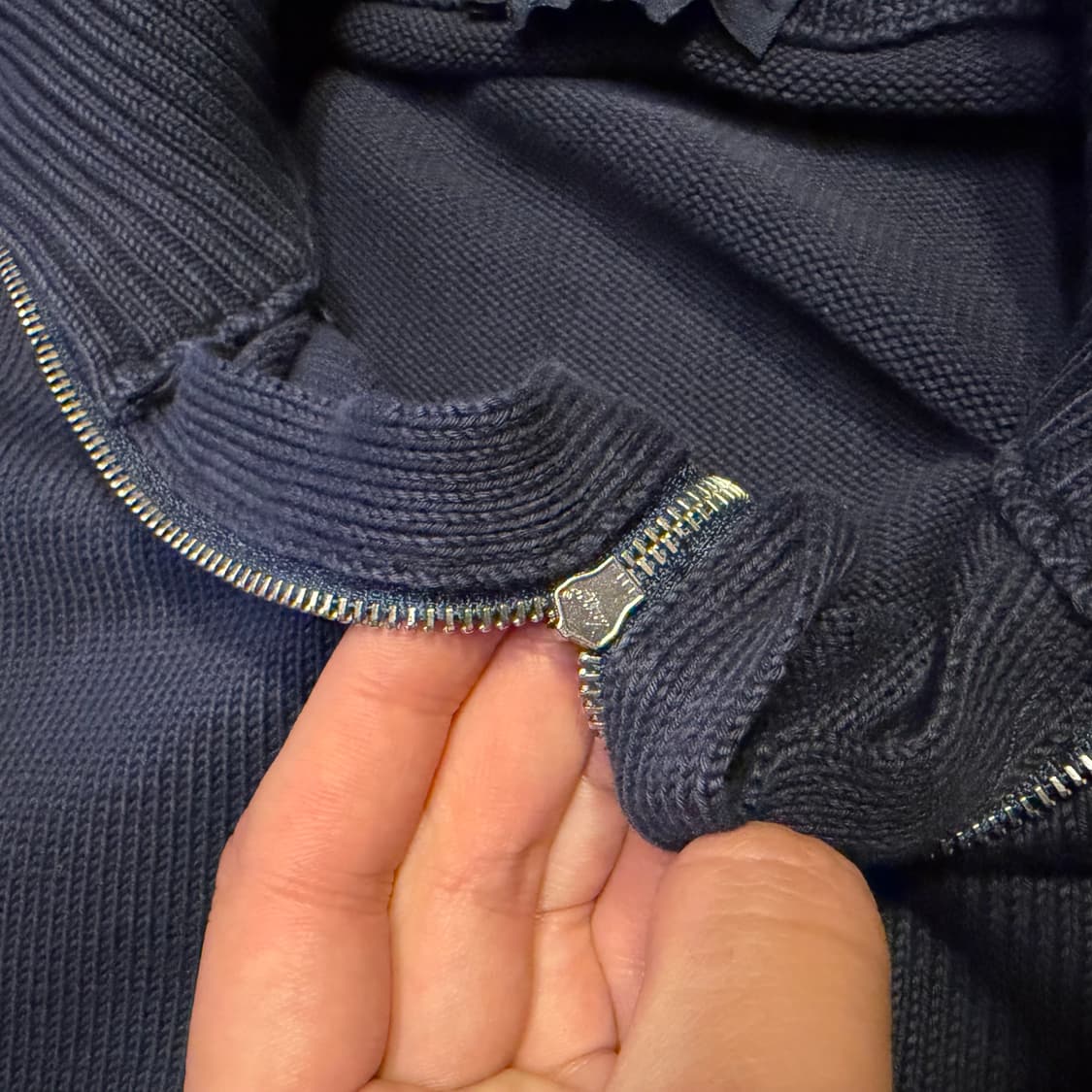 에르메네질도 제냐 네이비 집업 풀오버 니트 상품이미지5