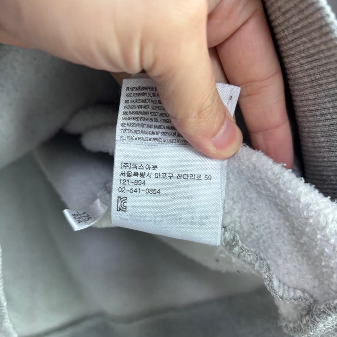 칼하트 빅로고 후드 그레이 상품이미지4