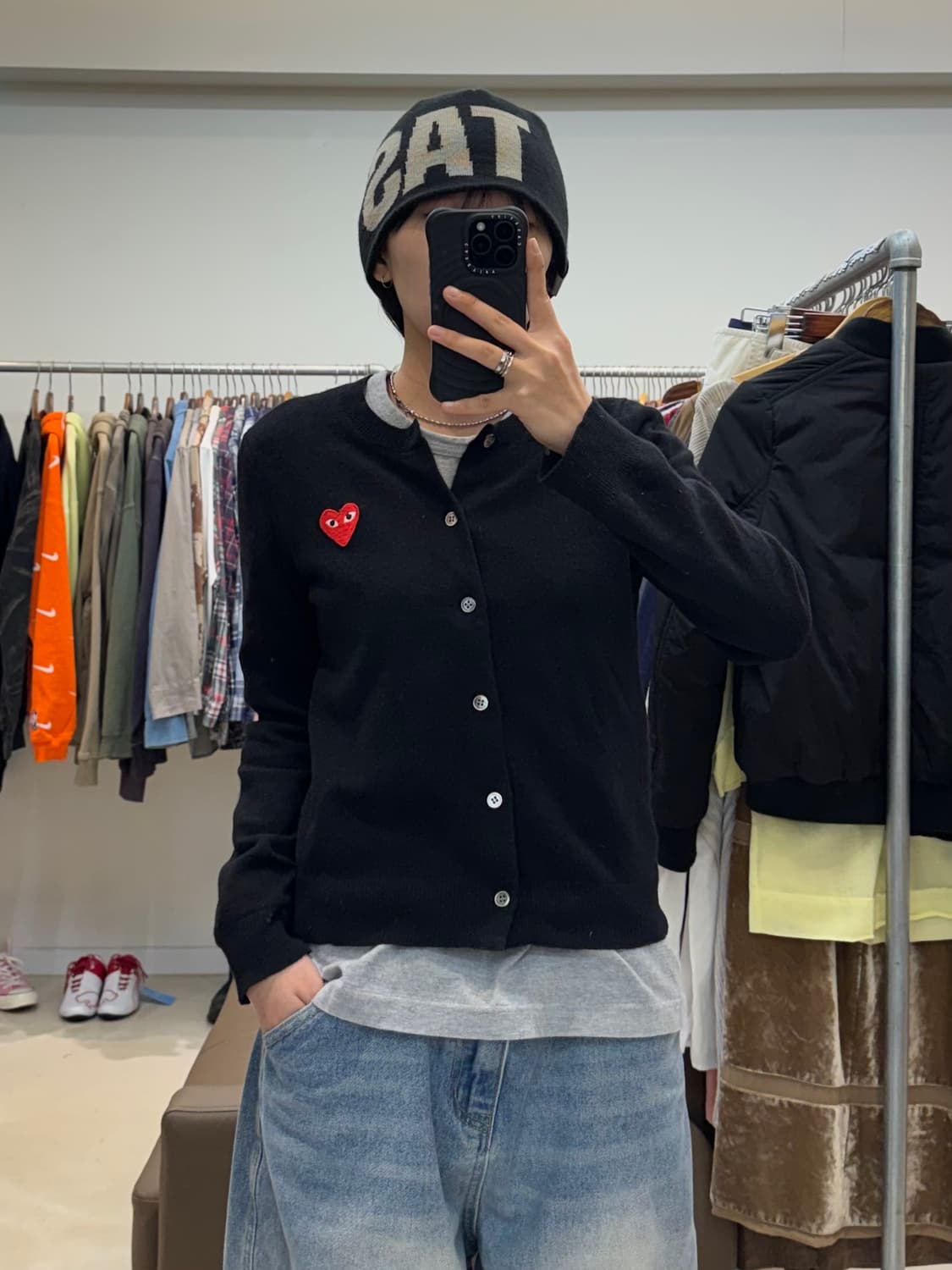 꼼데가르송 레드 하트 울 가디건  상품이미지7