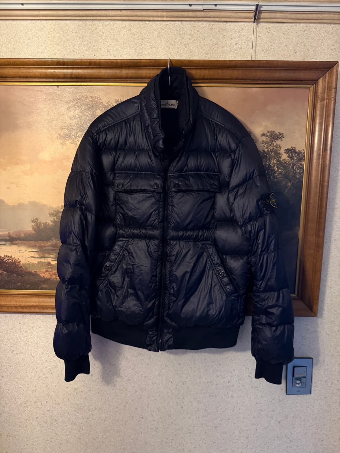 스톤아일랜드 가먼트다잉 숏 패딩 상품이미지1