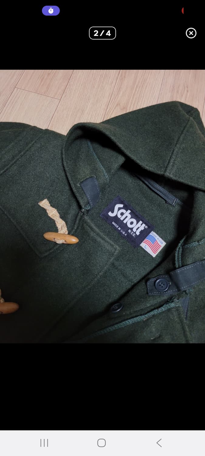 schott 오리지널 스타일 더플 코트 그린 컬러 상품이미지1