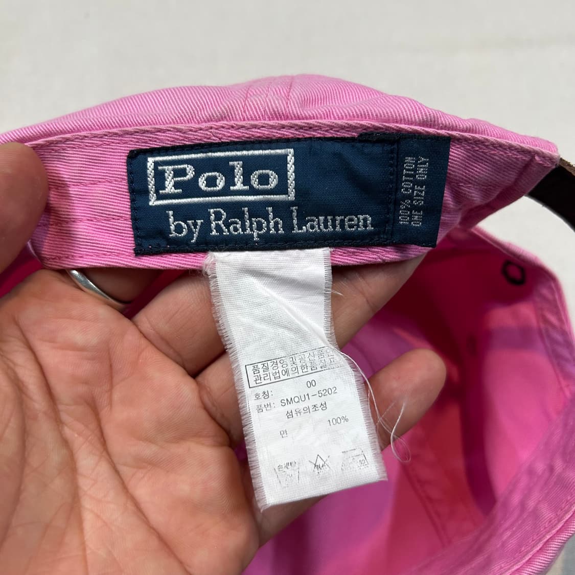 폴로 랄프로렌 핑크 볼캡 모자 가죽스트랩 정품 상품이미지8