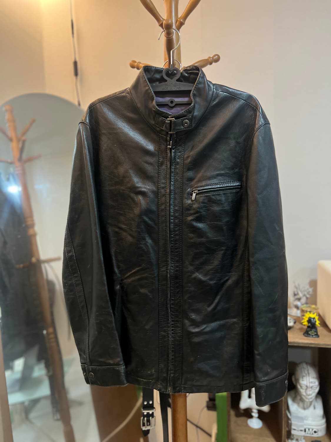 빈티지 비건레더 자켓 상품이미지2