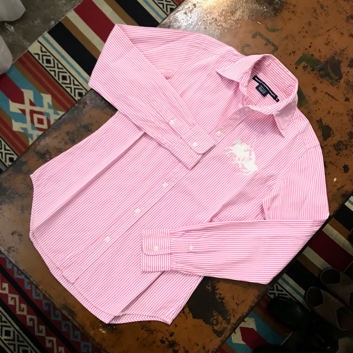 폴로랄프로렌 더블 포니 핑크 스트라이프 셔츠 여성 44 55 사이즈  상품이미지2