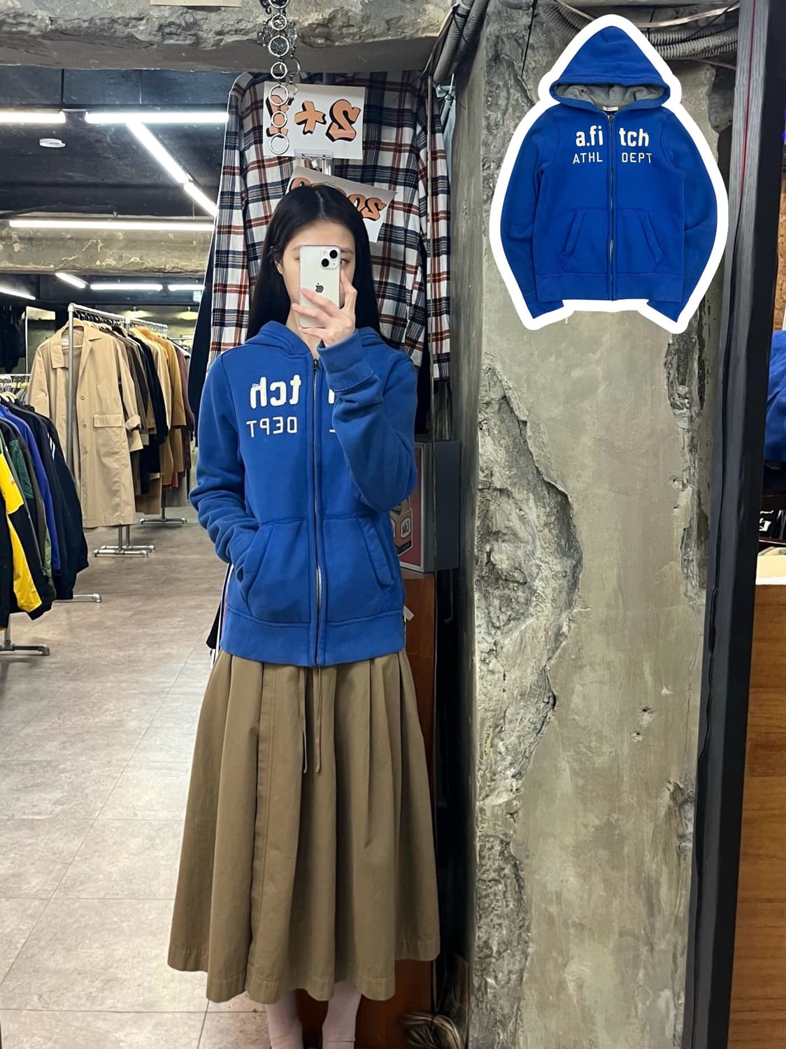 아베크롬비 기모 후드집업 블루 XL #csz3446 상품이미지1