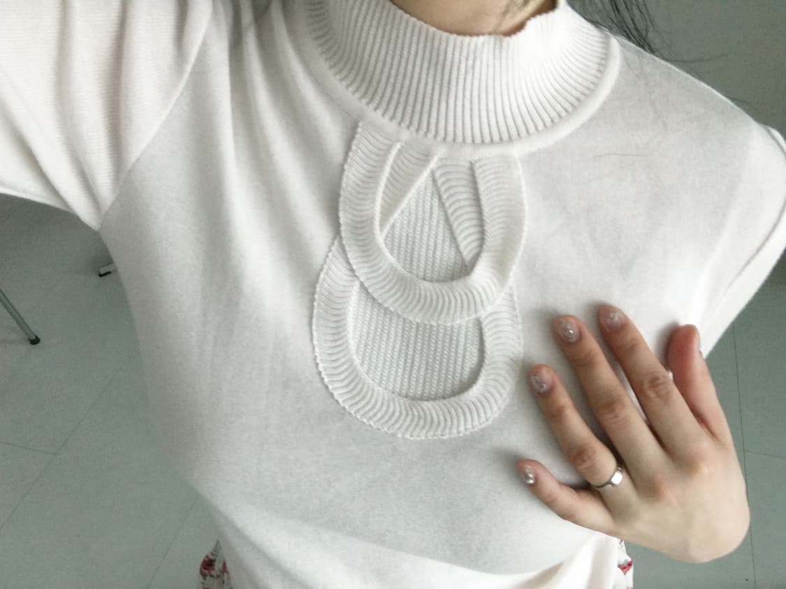 rib knit mock neck top 상품이미지1