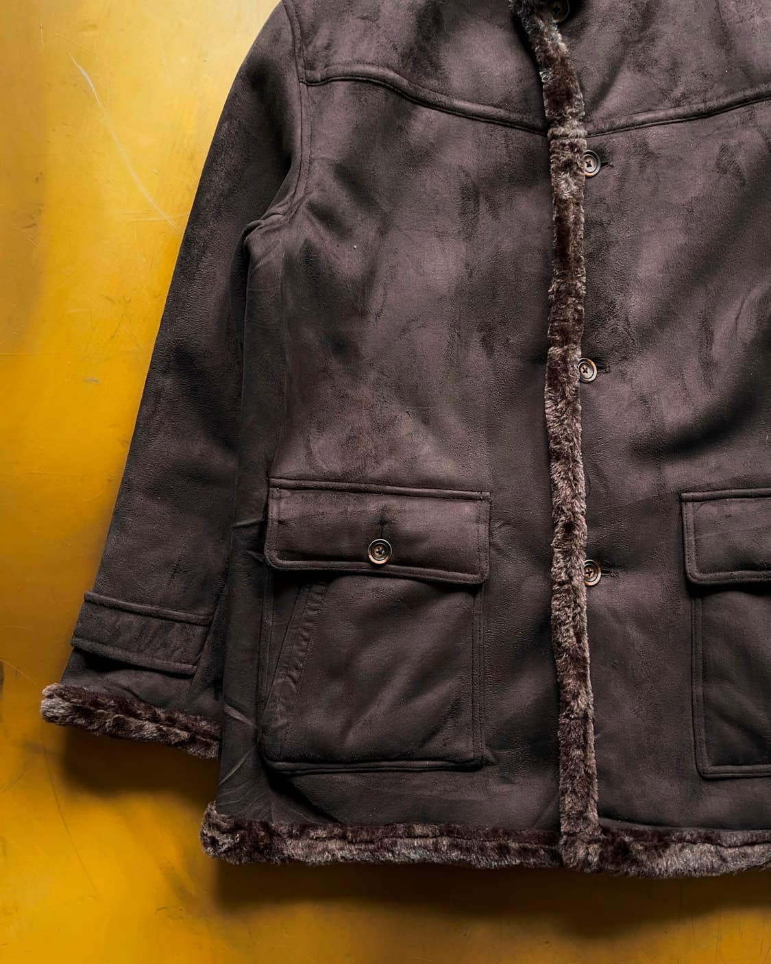 90s KANSAI YAMAMOTO Leather Fur Coat 상품이미지6