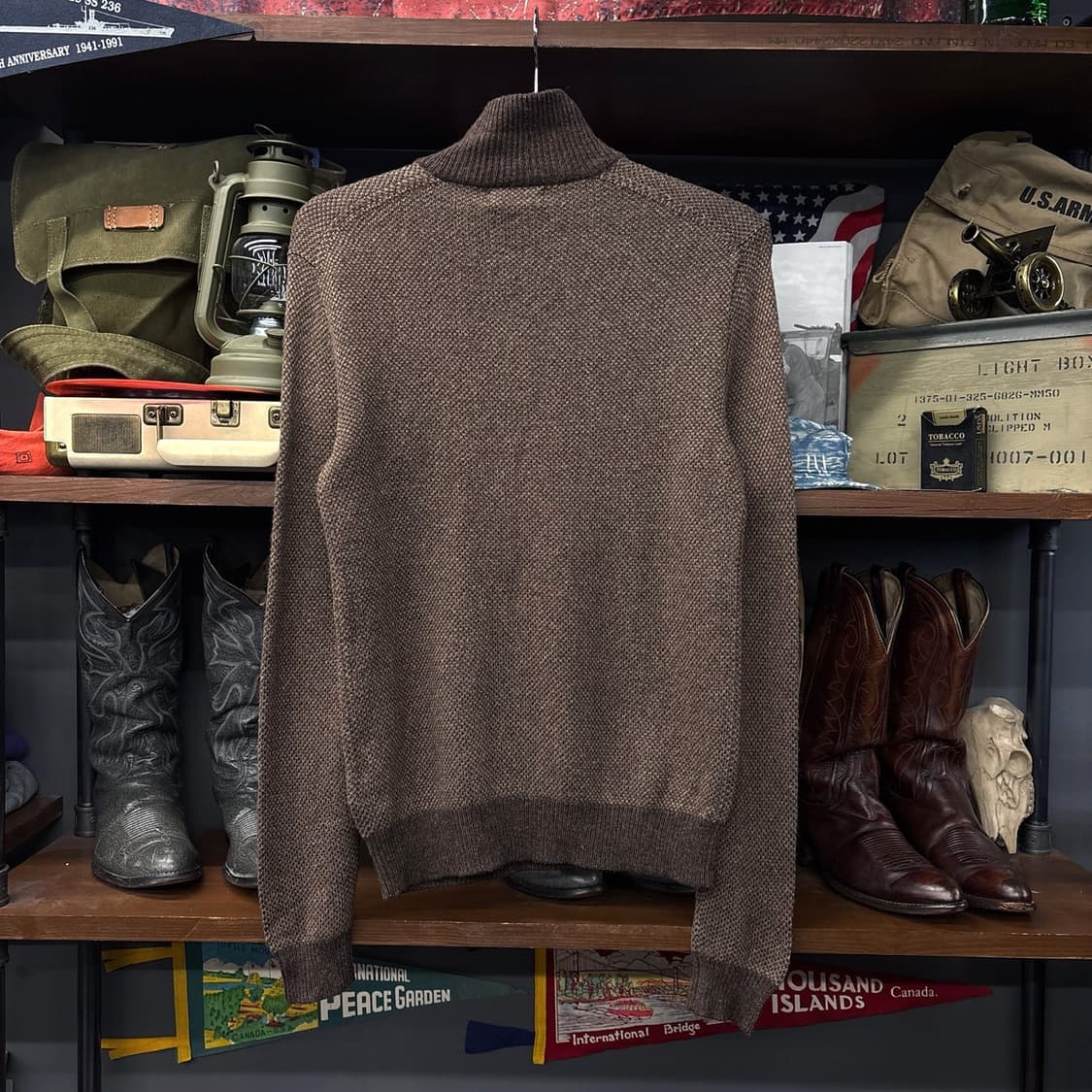 폴로 랄프로렌 신형라벨 하이넥 버튼니트 보카시 헤링본 데드스탁 N319 상품이미지2