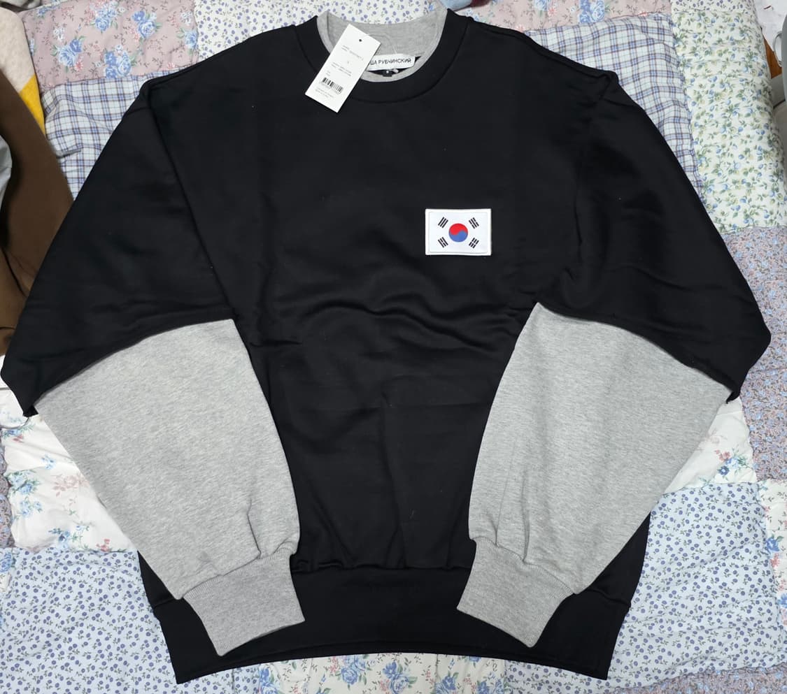 고샤 더블슬리브 맨투맨 크루넥 블랙s 상품이미지2