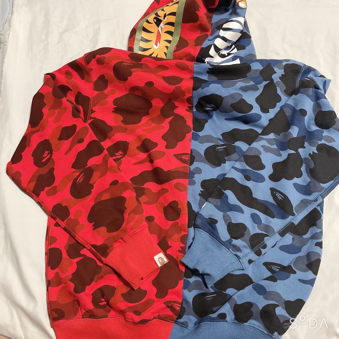 베이프 블루/레드 카모 후드집업 XLL 상품이미지7