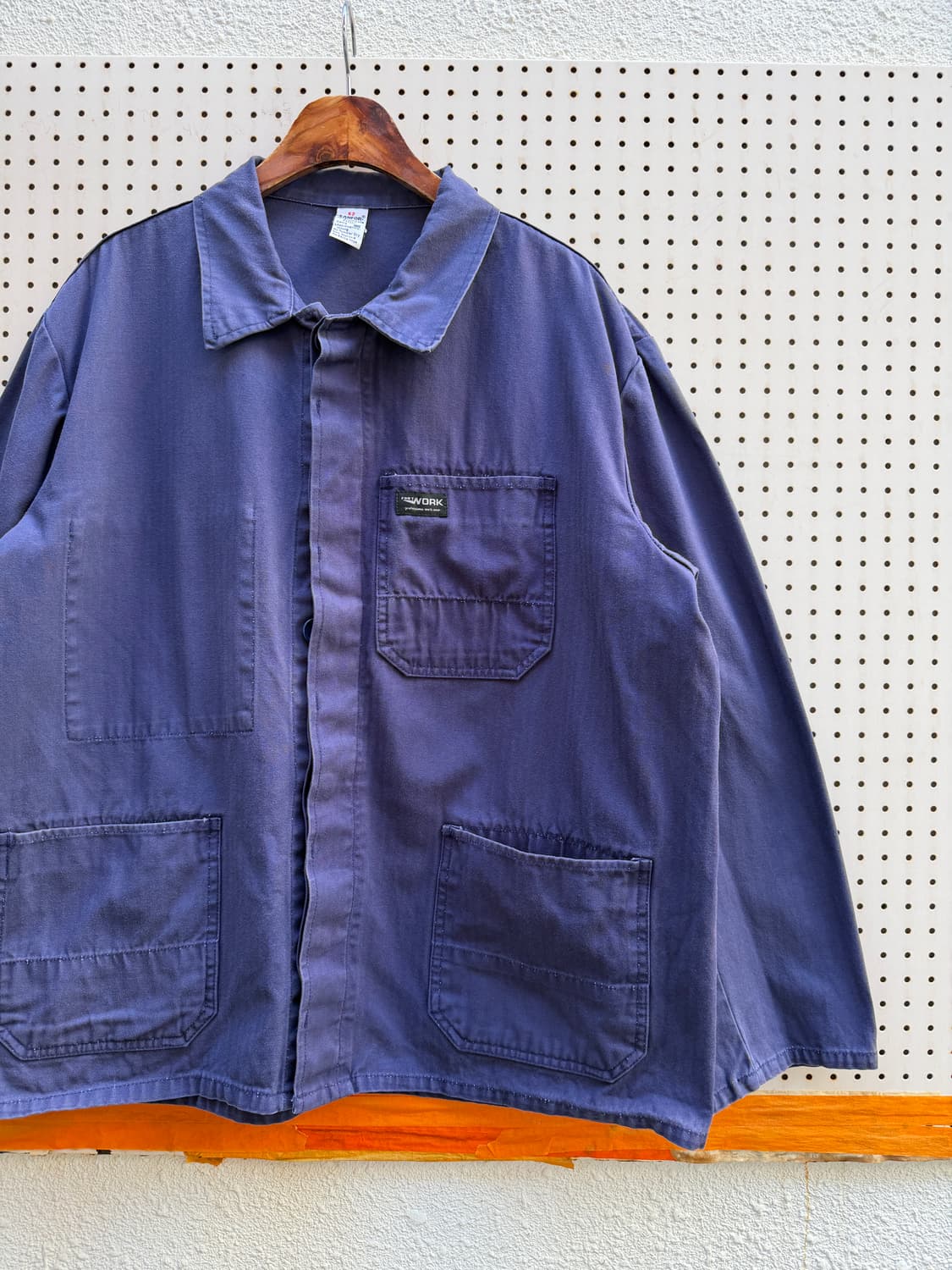 OLD EURO HBT FADED NAVY 헤링본트윌코튼 워크자켓 상품이미지4