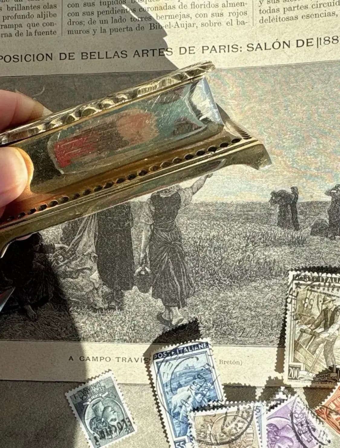 빈티지 아르누보 브라스 우표 홀더 케이스 상품이미지4