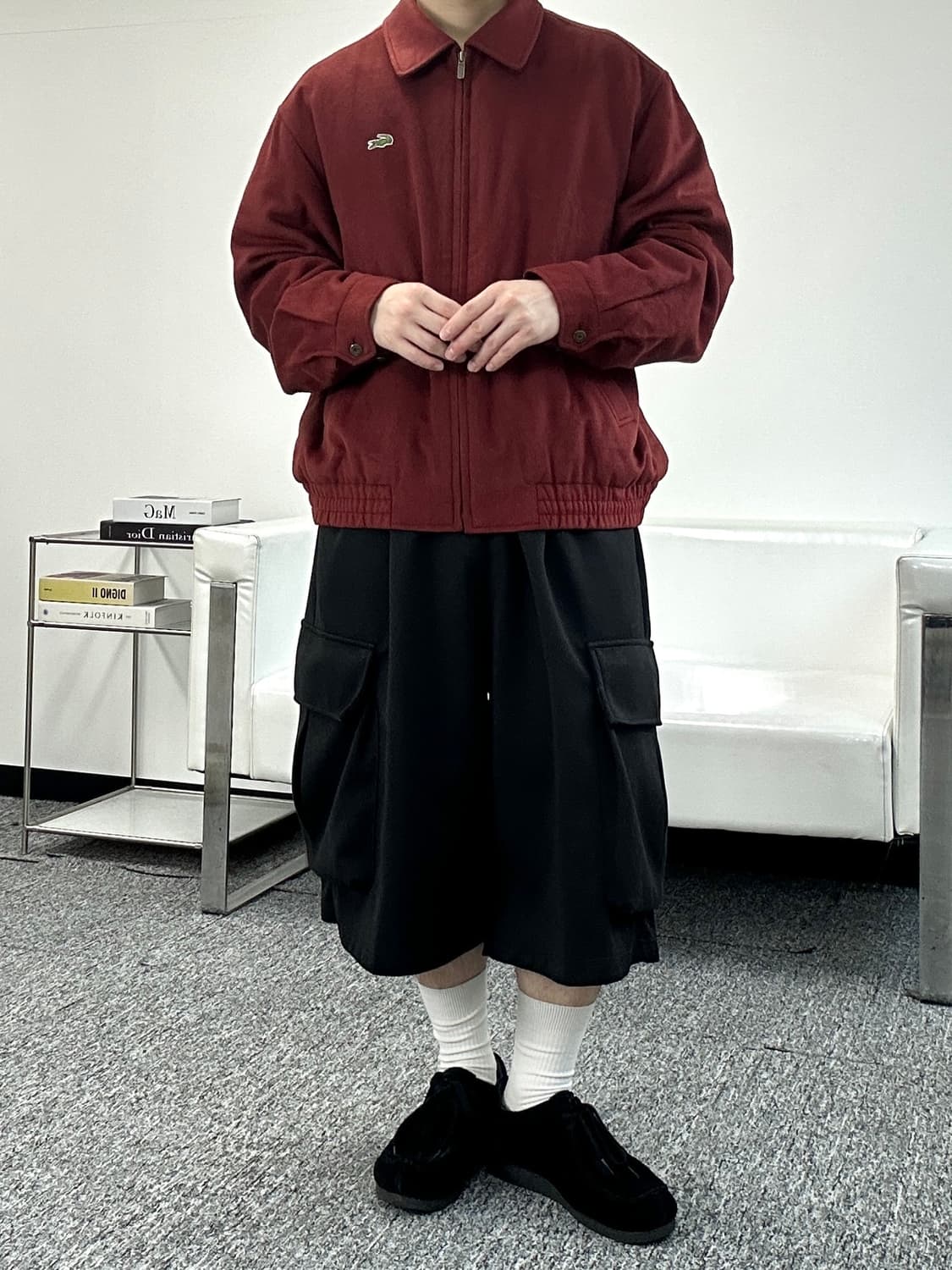 라코스테 올드스쿨 버건디 집업 자켓 105  상품이미지3