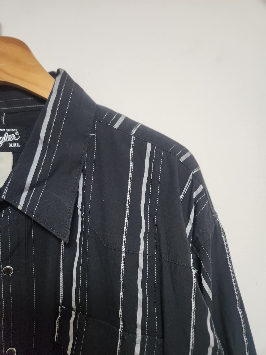 랭글러Wrangler 스트라이프 웨스턴 셔츠 XL - S189 상품이미지3