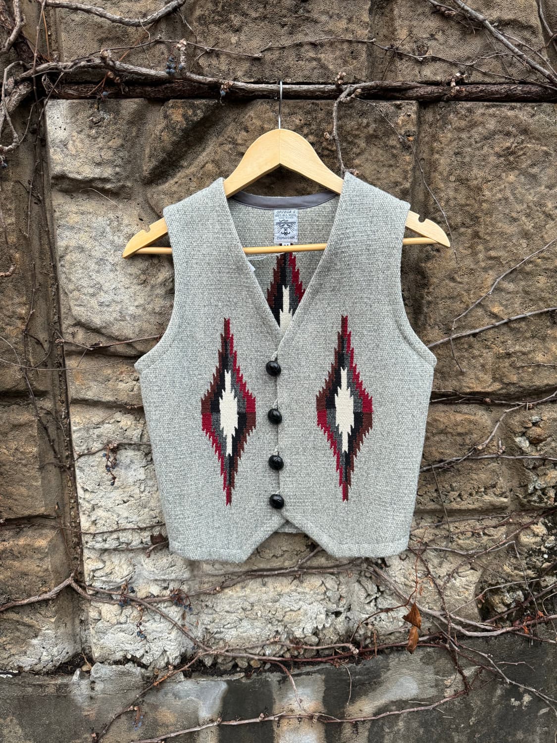 오르테가 핸드 우븐 울 네이티브 문양 웨스턴 치마요 베스트 조끼 상품이미지1