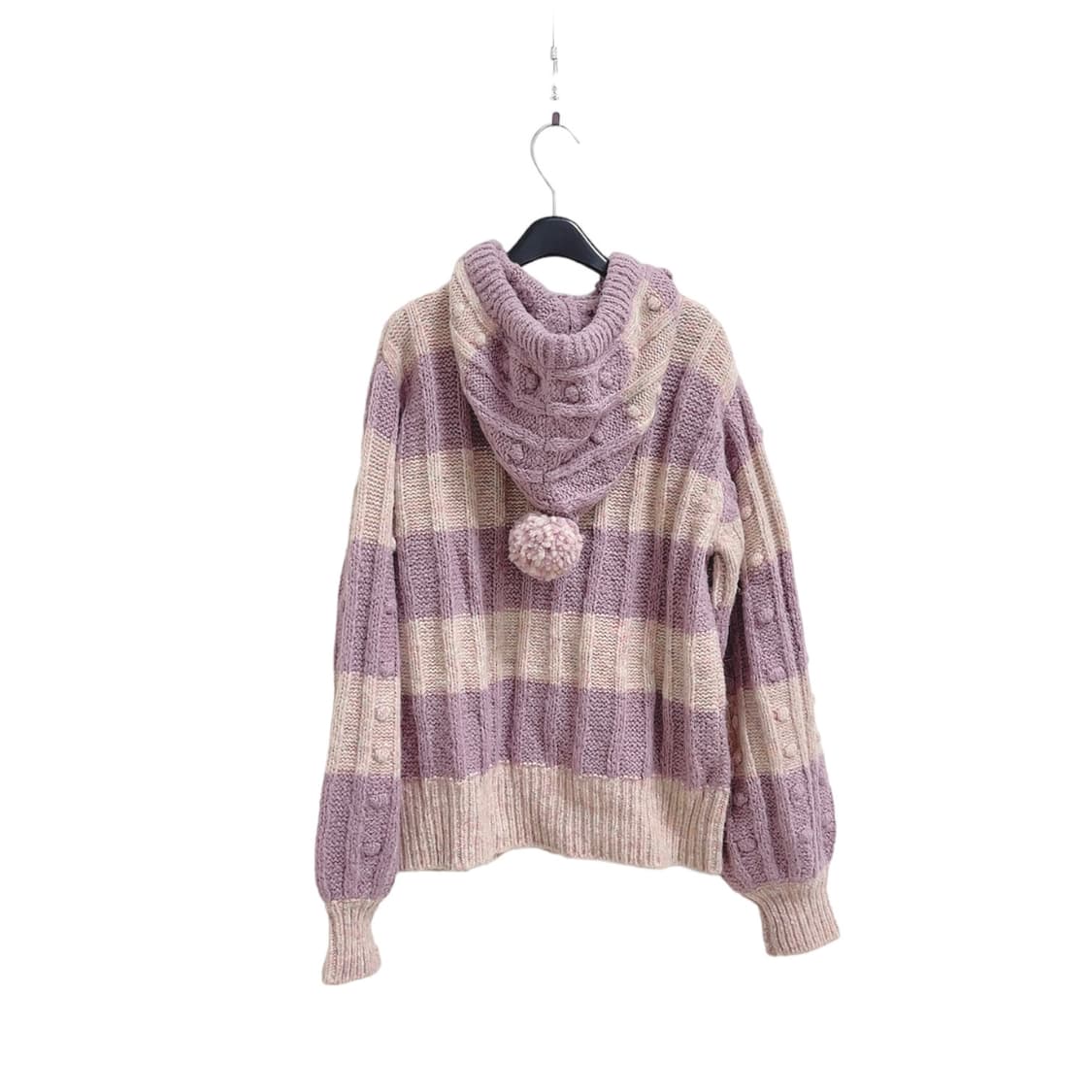 러브 쉑 팬시 알파카 폼폼 라벤더 핑크 가디건 상품이미지5