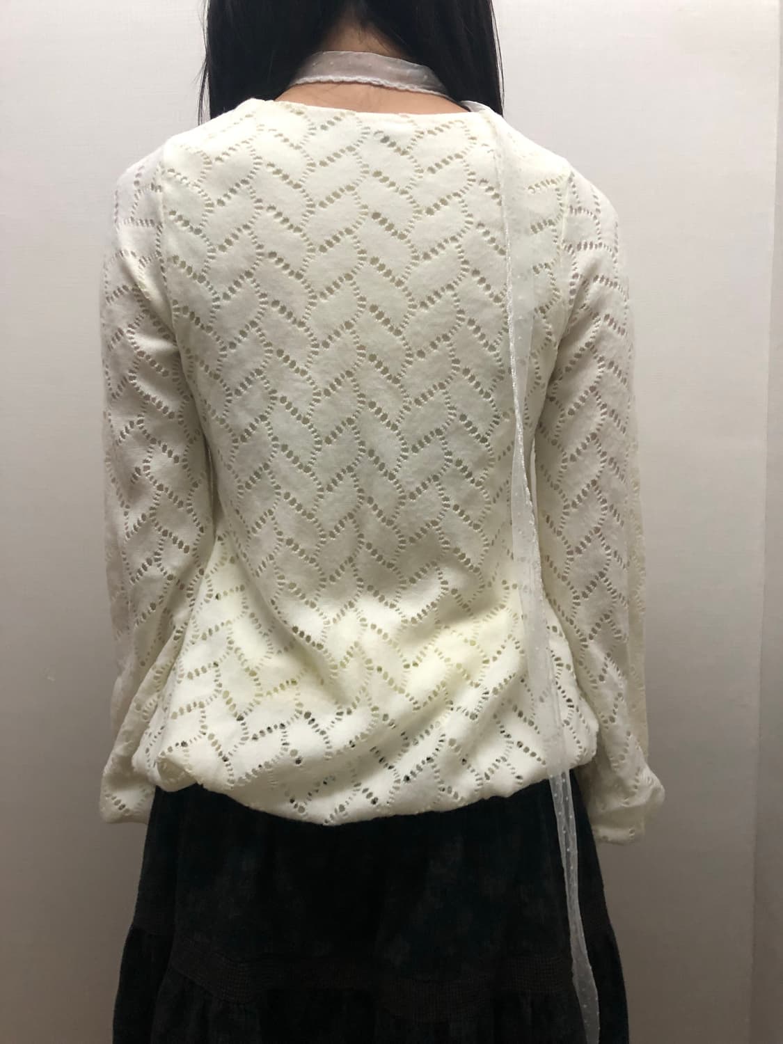 빈티지 화이트 벌룬 핏 니트 상품이미지7