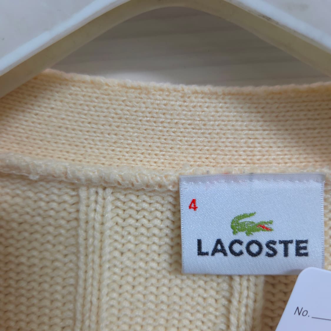 여55 라코스테 꽈배기 크롭 니트 가디건 (리폼) 상품이미지3