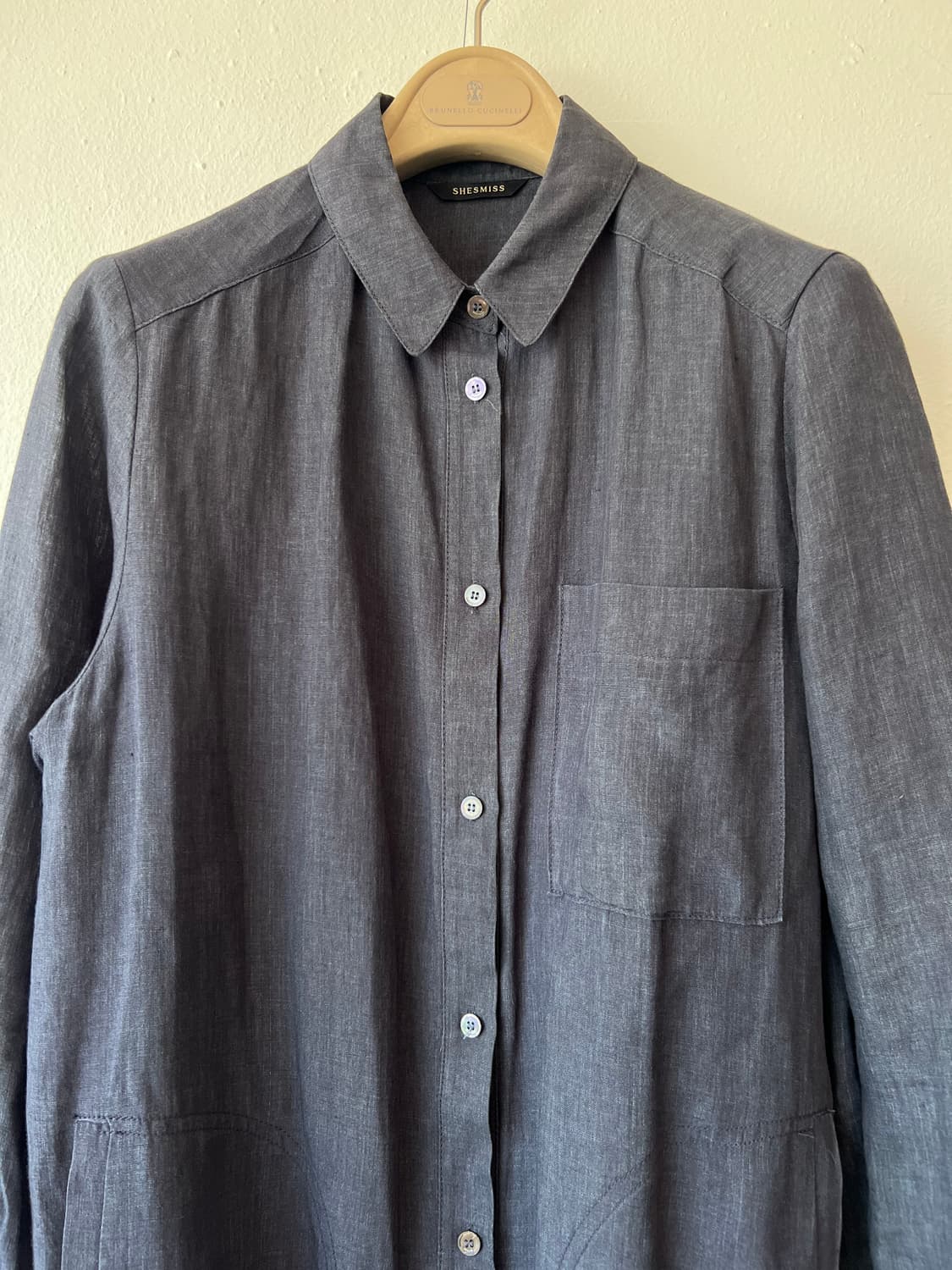 쉬즈미스 여성 워싱블랙 셔츠원피스 린넨원피스 상품이미지1