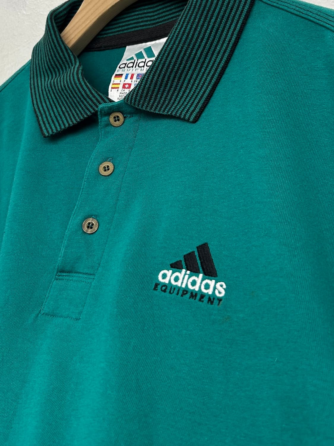 90s 아디다스 Equipment 폴로 셔츠 그린 상품이미지7