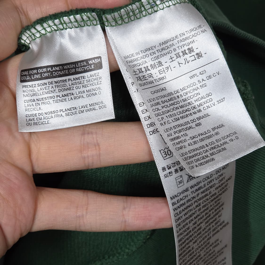 리바이스 네이비 그린 배색 빅로고 맨투맨 상품이미지8