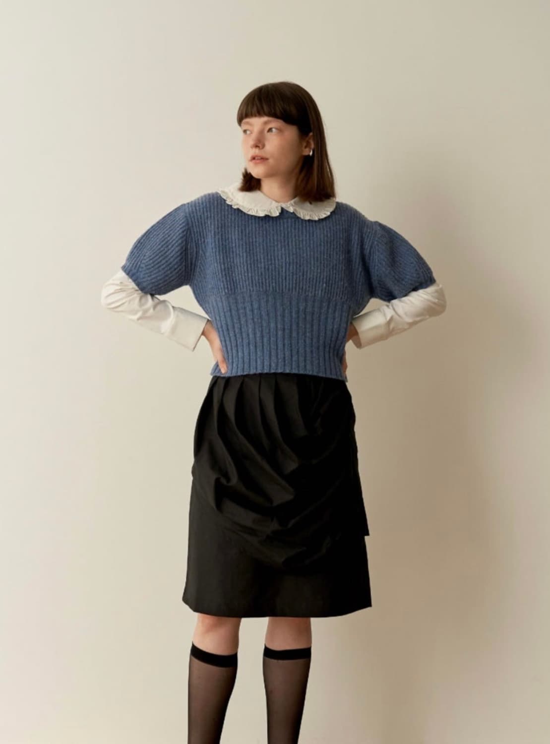 시눈 퍼프 울 반팔니트 상품이미지2