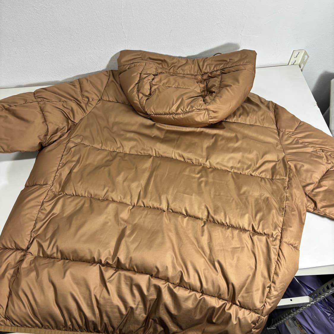 우먼FREE H&M 다크베이지 오버핏 후드 패딩 상품이미지3