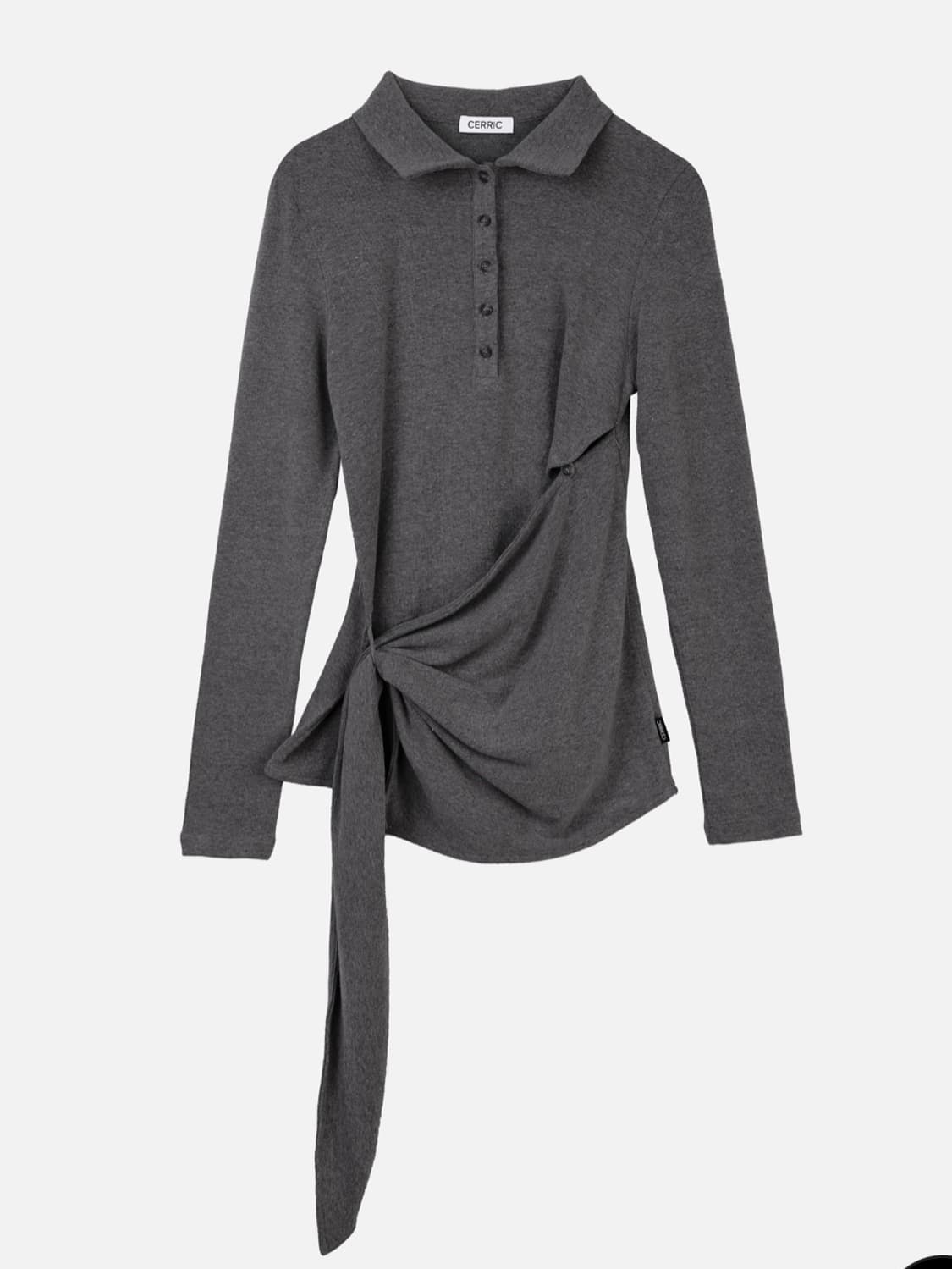 TWIST BUTTON TOP / CHARCOAL 상품이미지2