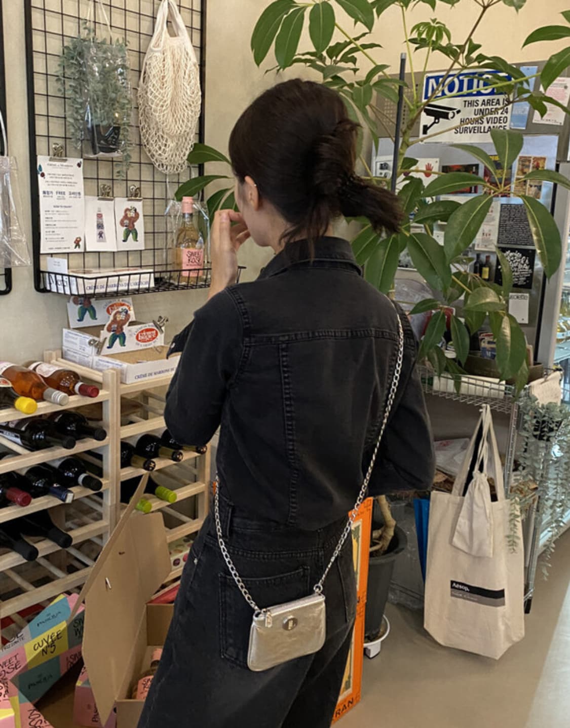 리언스 슬림 라인 데님 셔츠 흑청 m 상품이미지6