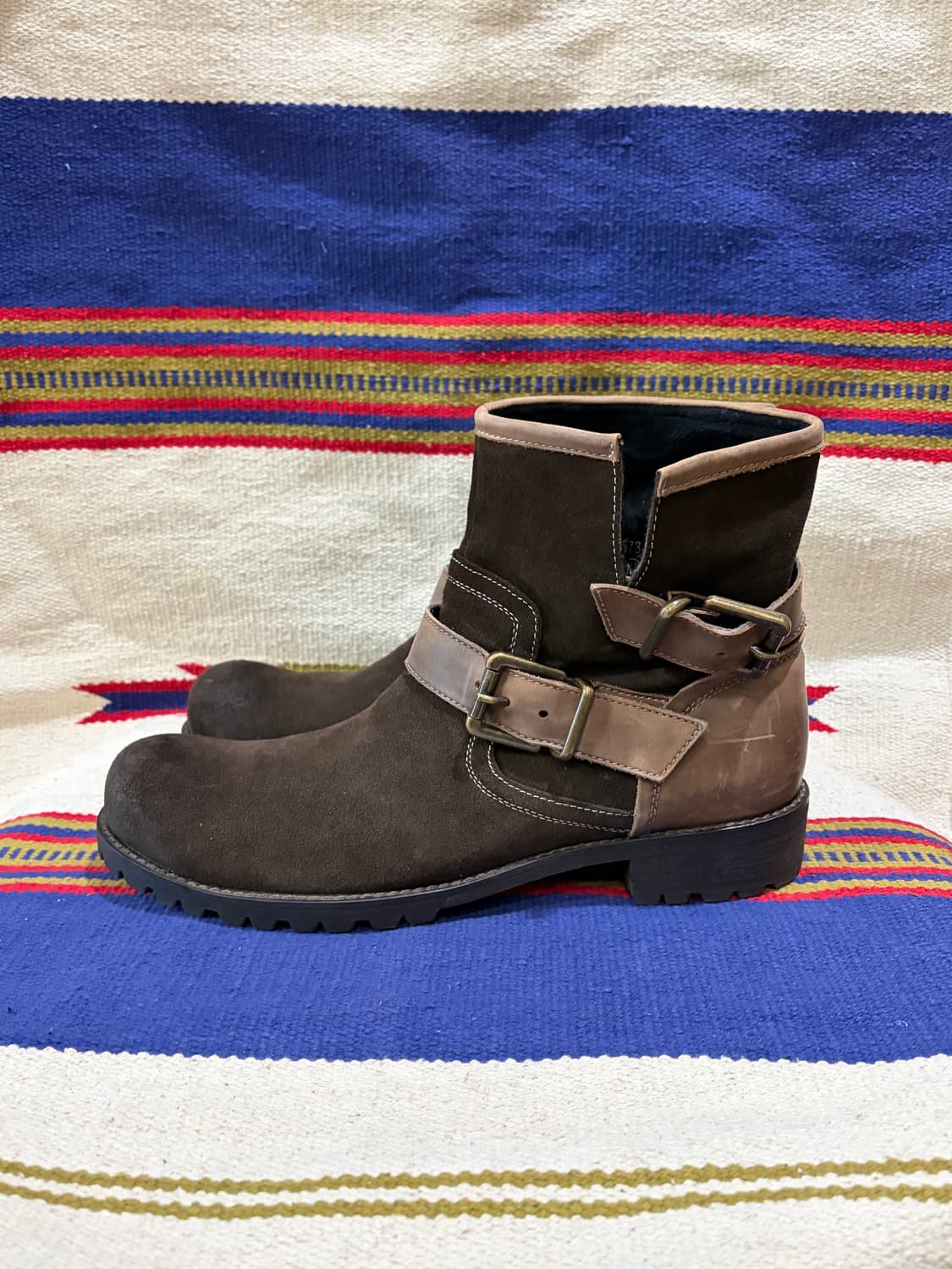 훕 EE 스웨이드+레더 투톤 엔지니어부츠 상품이미지2