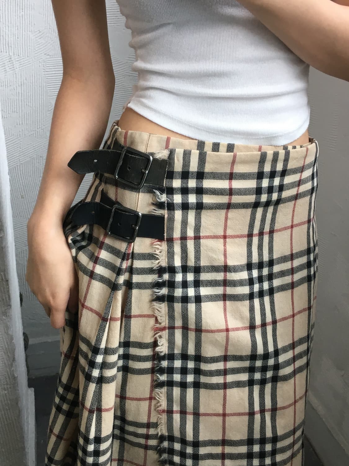 Burberry 버버리 노바체크 울 벨티드 랩 스커트 상품이미지3
