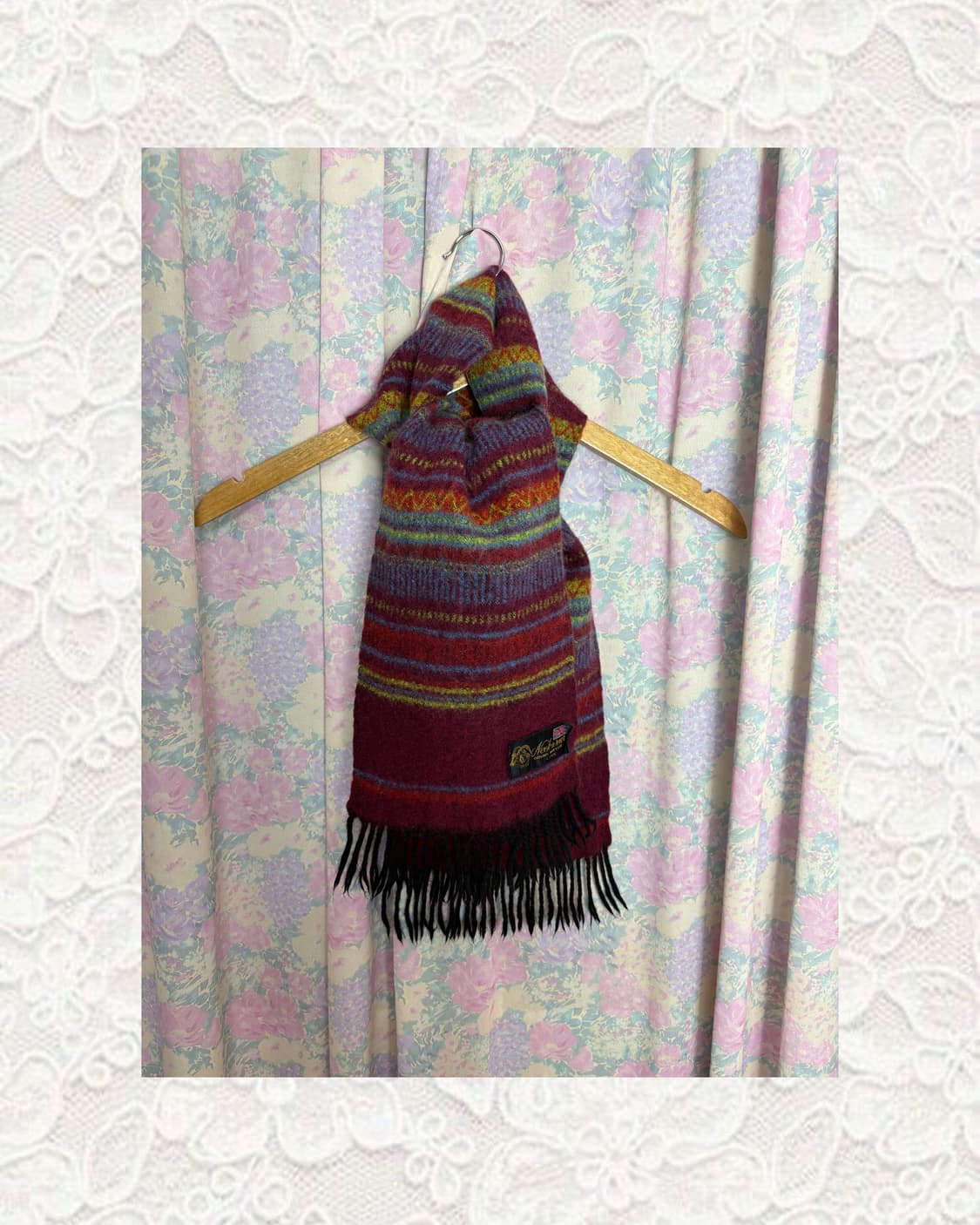 다채색 스트라이프 울 머플러 상품이미지1