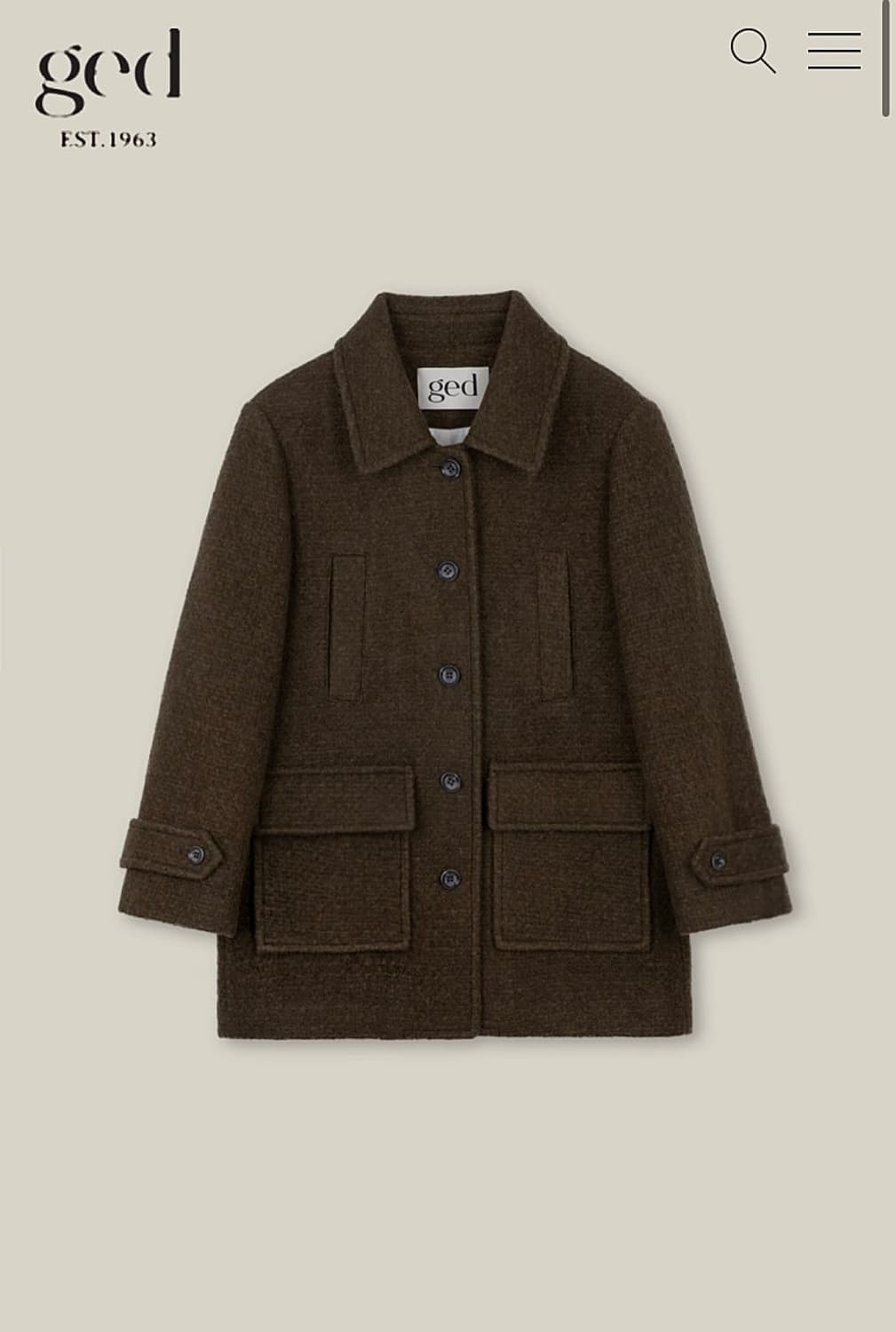 Ged 게드 boucle half coat 부클 하프 코트 상품이미지8