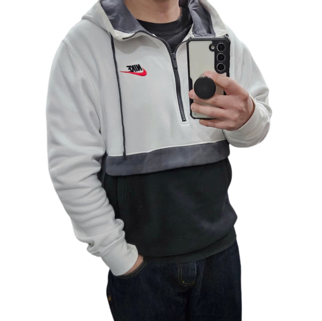 M 나이키 오레오 아노락 반집업 기모 후드티 상품이미지1