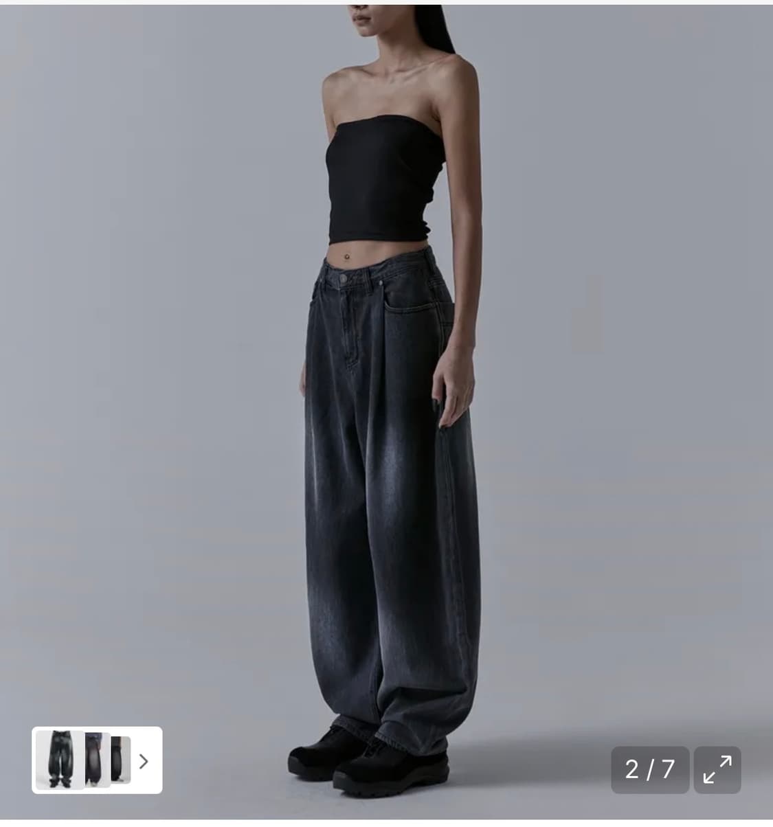 트리밍버드 원버튼 셋업팬츠 (블랙 2 size) 상품이미지2