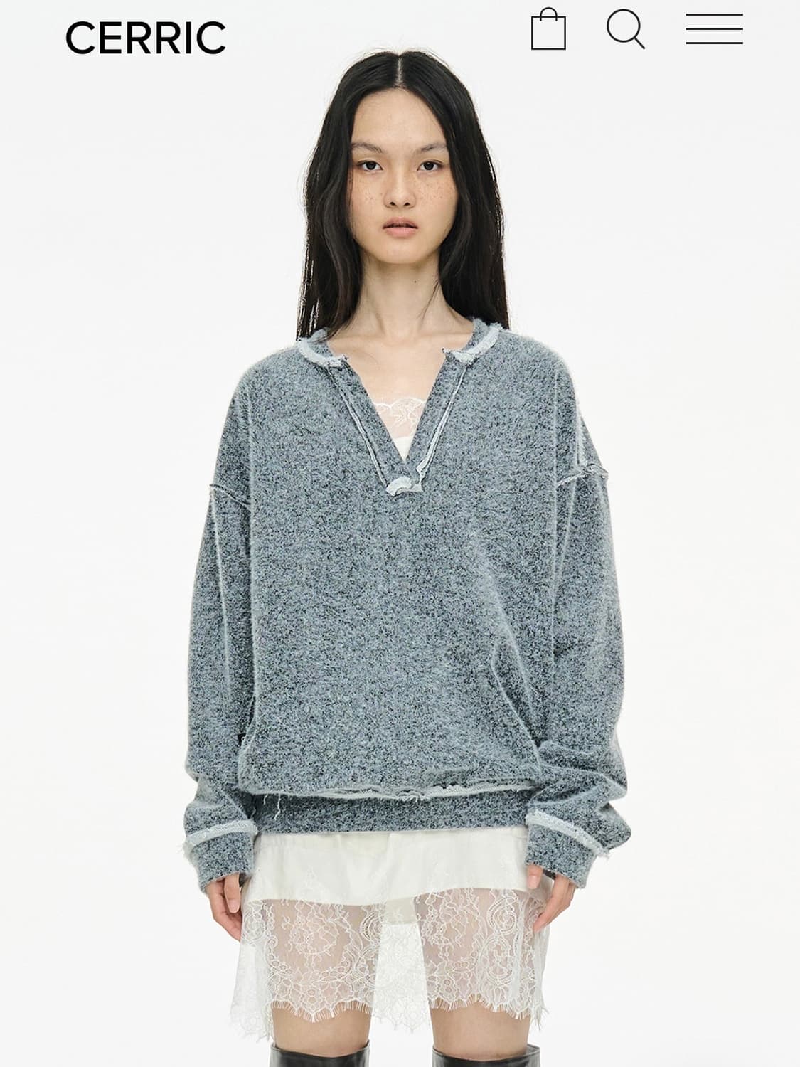 세릭 furry 스웻 차콜 맨투맨 상품이미지3