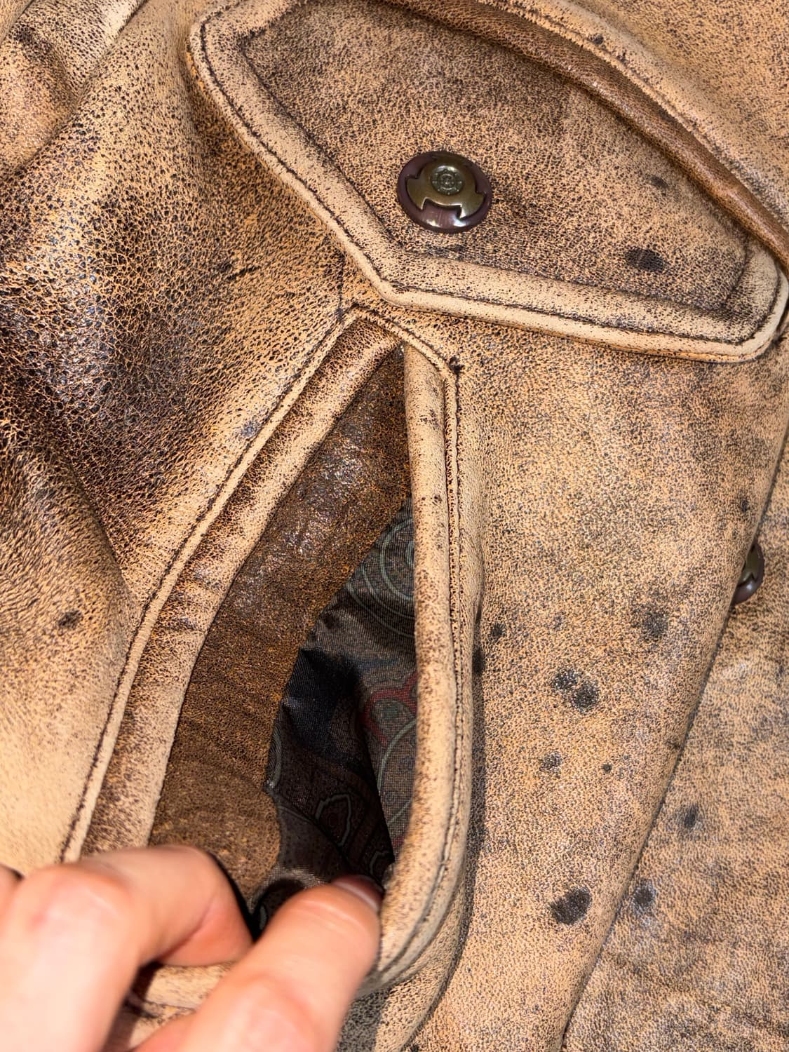 유럽 빈티지 가죽 봄버 자켓 상품이미지6