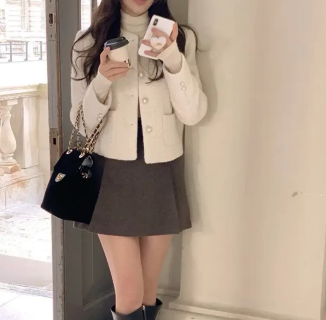 퍼빗 트위드자켓&울 스커트 상품이미지1