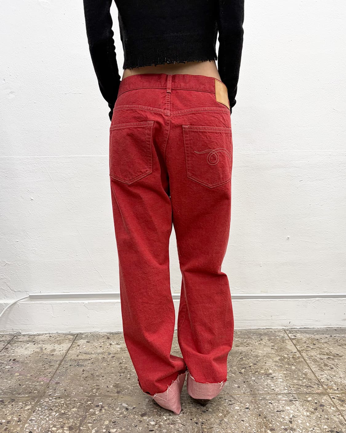 R13 커프드 크로스오버 롤업 진 상품이미지2