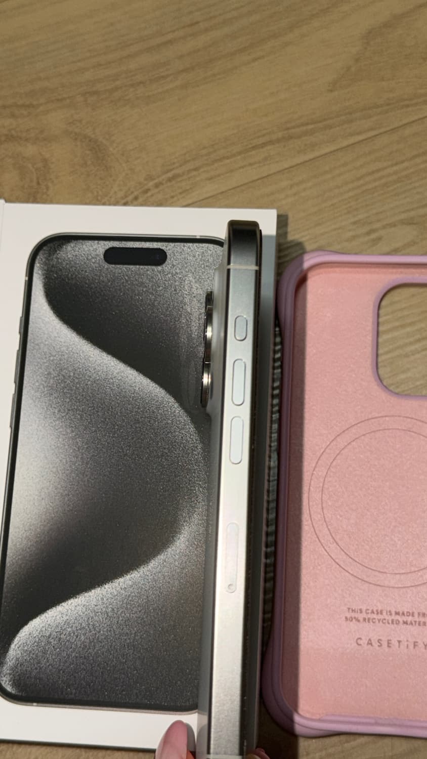 애플 아이폰15pro화이트256G+케이스티파이 실버프로휴대스마트핸드폰풀박 상품이미지4