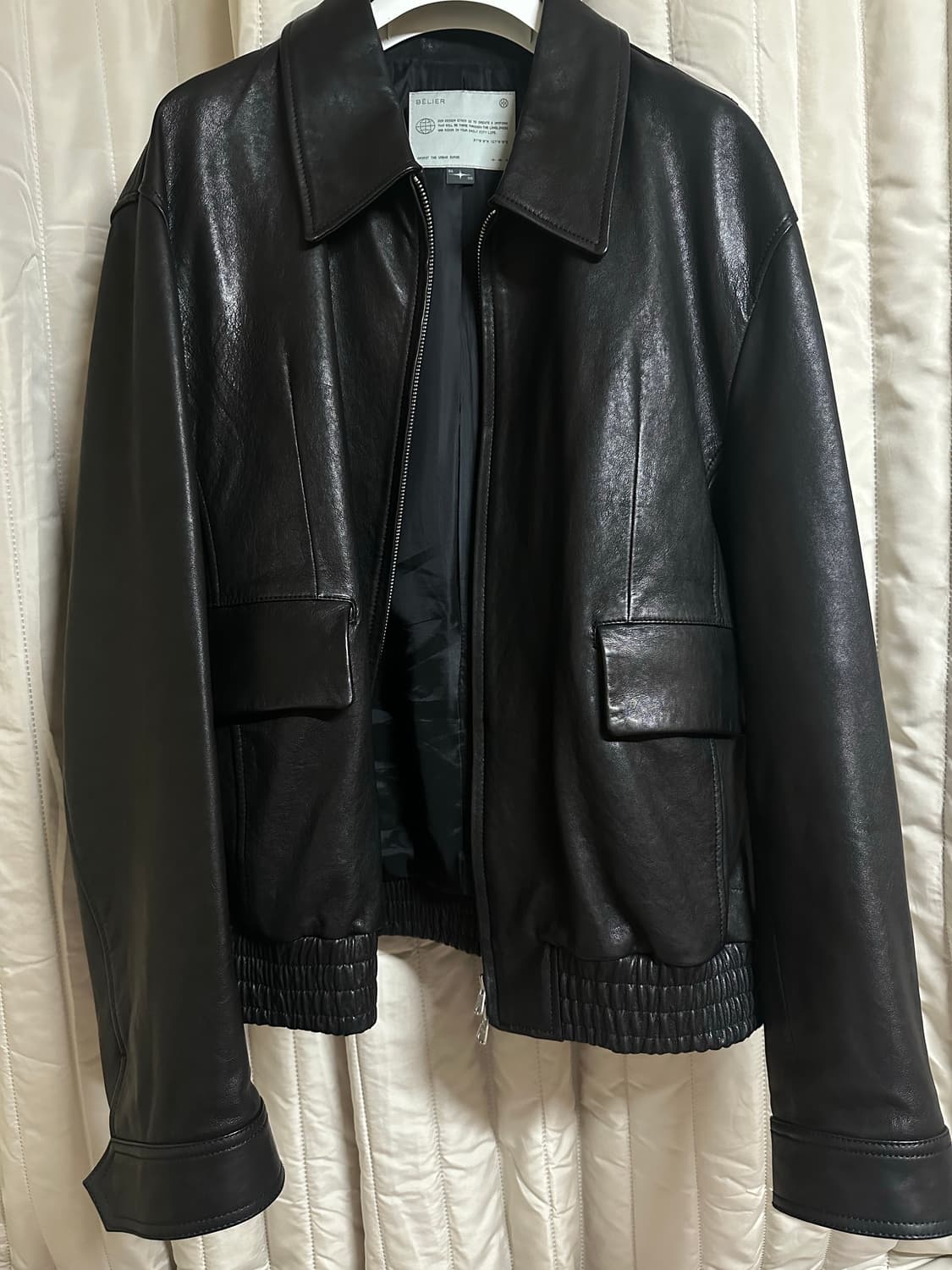 벨리에 다이에그널 레더 블루종 블랙 [06(110)] 상품이미지2