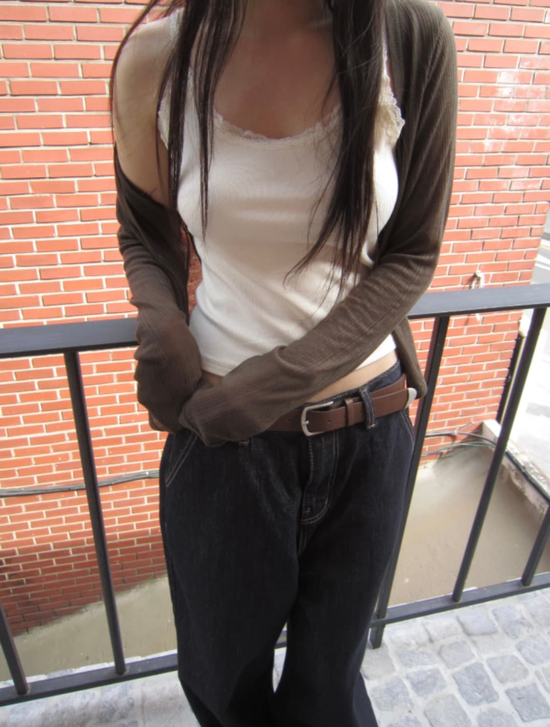 새상품) 이즈이즈 나의나인 New Tencel Cardigan 카키브라운 상품이미지6